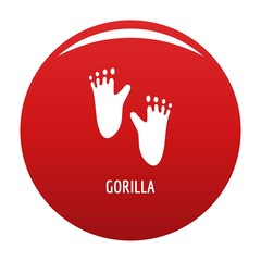 Obraz premium Gorilla step icon. Simple illustration of gorilla step vector icon for any design red