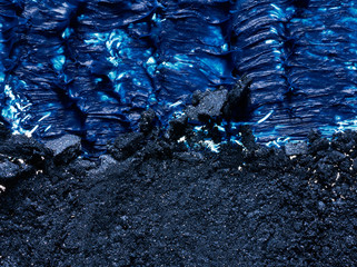 Texture of blue mascara for eyelashes