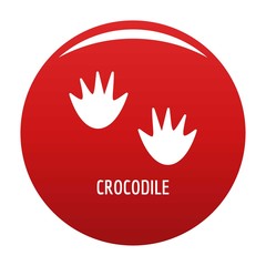 Crocodile step icon. Simple illustration of crocodile step vector icon for any design red