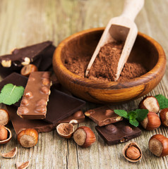 Chocolate and cocoa powder
