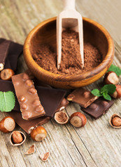 Chocolate and cocoa powder