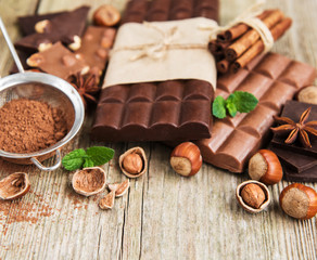 Chocolate and cocoa powder