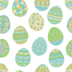 Seamless pattern of easter eggs