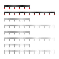 Measuring scale set meter symbol. Vector icon isloated on white background.