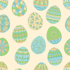 Seamless pattern of easter eggs