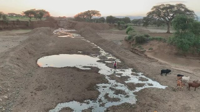 Dried up river in Ethiopia, drought tc01
