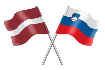 Flags. Latvia and Slovenia 