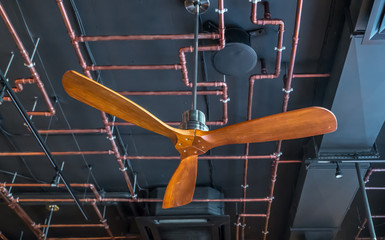 Wooden ceiling fan