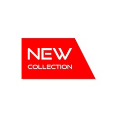Red banner design new collection. New collection sign