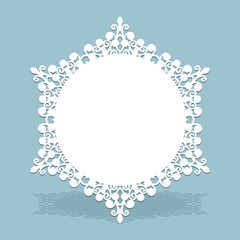 Round lace doily with cutout border pattern