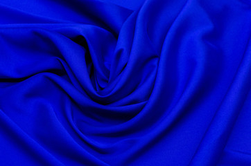 Silk fabric, twill stretch blue