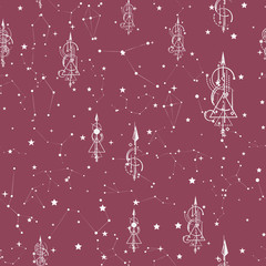 Abstract geometric seamless pattern. arrows stars © Anna
