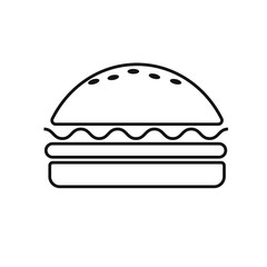 Burger icon vector. Fast food icon. Burger vector silhouette