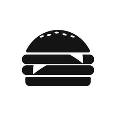 New Burger vector icon. Fast food icon. Burger vector silhouette
