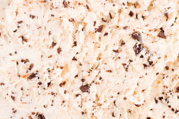 Vanilla ice cream with chocolate chips - straciatella. Fresh, sorbet