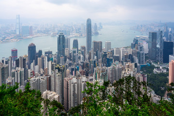 Fototapeta premium Hong Kong view from Victoria Peak