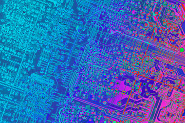 Circuit Board Multicolored Background