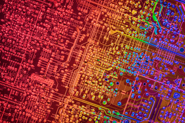 Circuit Board Multicolored Background