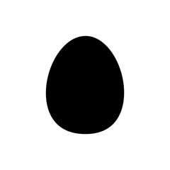 Flat line monochrome egg silhouette for web sites and apps. Minimal simple black and white egg silhouette. Isolated vector black egg silhouette on white background.