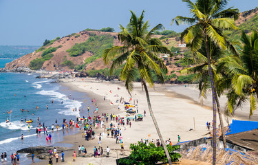 Vagator Beach in North Goa - obrazy, fototapety, plakaty
