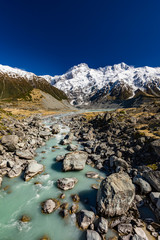 Hooker Valley Track in Aoraki National Park, New Zealand, South Island