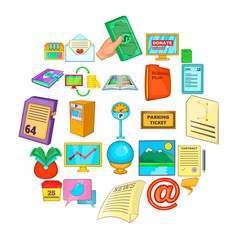 Paper icons set. Cartoon set of 25 paper vector icons for web isolated on white background