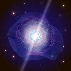 Pulsar star . Magnetar. Neutron star with radiation ray waves. Magnetar with Magnetic Field. Blitzar. Pulsar star