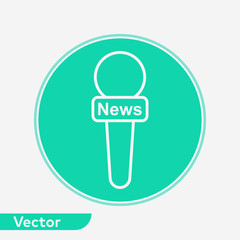 News microphone vector icon sign symbol