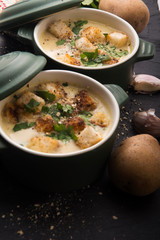 garlic soup with potatoes