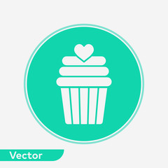 Muffin vector icon sign symbol