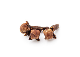 Spice cloves on white background