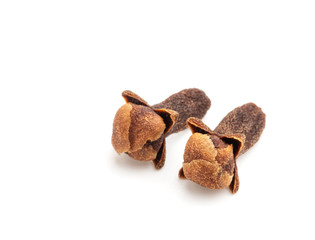 Spice cloves on white background