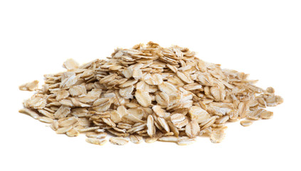 pile of oatmeal isolated on white background