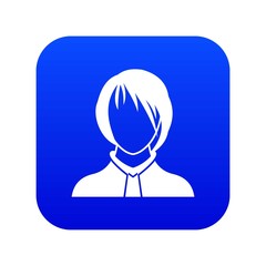 Woman icon digital blue for any design isolated on white vector illustration