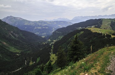 Amazing landscape in pearl of the Alps - Chamonix, near mount Montblanch