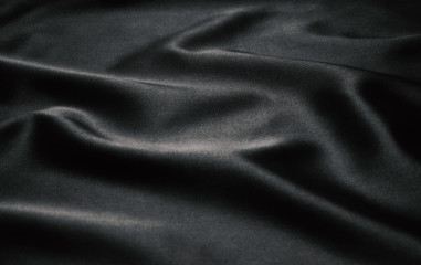 Naklejka na ściany i meble Texture black satin, silk background