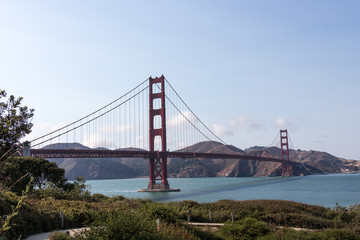 Fototapeta na wymiar View on Golden Gate Bridge, Bay of San Francisco, California, USA