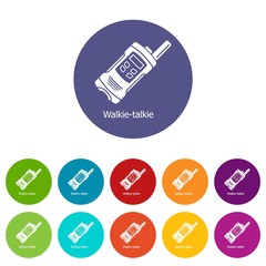 Obraz premium Portable radio icons color set vector for any web design on white background