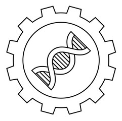 outline biotechnology industry icon on white background