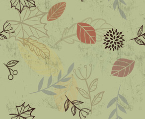 floral branch grunge green background pattern