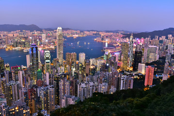 Fototapeta na wymiar 香港　ビクトリアピークからの夜景