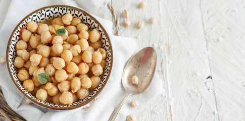 Cooked chickpea stew with vegetables