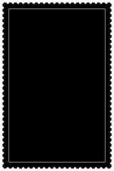 Postage Stamp Decorative Black & White Edge. Type Text Inside, Use as Overlay or for Layer Mask	