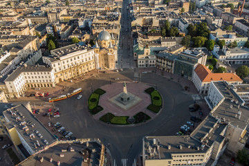 Łódź, Poland -view of Freedom Square. - obrazy, fototapety, plakaty