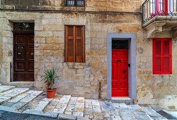 Typical colorful doors of Valletta.