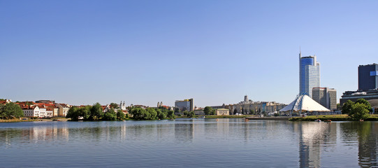 Obraz premium Minsk center panoramic view
