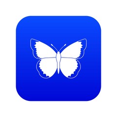 Butterfly icon digital blue for any design isolated on white vector illustration