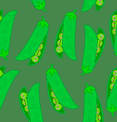 Kawaii vegetables seamless pattern pea