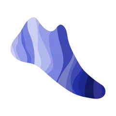 Gordijnen Shoe with a wavy blue pattern © rootstocks