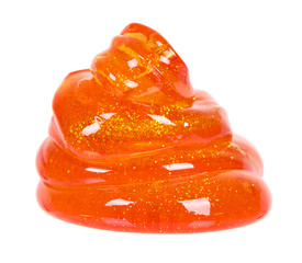 Orange slime for kids, transparent funny toy